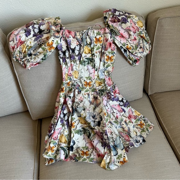 NEW Selkie The Cotton Mini Day Dress - Butterfly Botanics Print - Picture 4 of 13